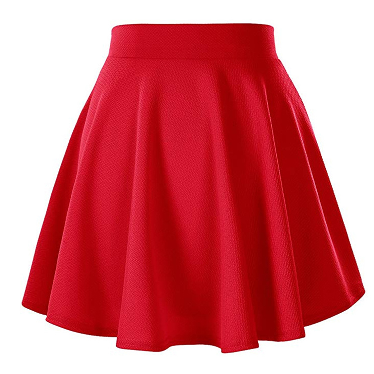 Dobladillo lateral mini impresión sexy falda abierta falda elástica mujer  cintura corta falda roja mini falda, Rojo 